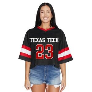 NWT Texas Tech Cropped Football Jersey Women’s Size L